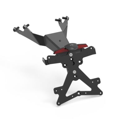 Nastavitelný držák SPZ s osvětlením SPZ a odrazkou pro motocykly Honda CBR650R/CB1000 Hornet, černý